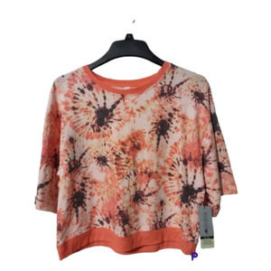 Ideology Women's Tie Dye Crew Neck Elbow Sleeves